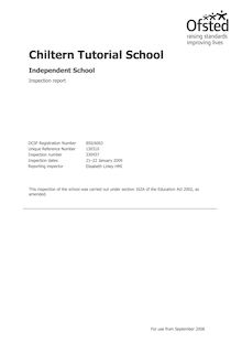 130310 Chiltern Tutorial School Report v3 SOR 090209