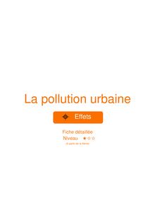 La pollution urbaine : fiche complète