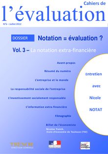 Notation = évaluation ? Vol. 3 - La notation extra-financière. : 6