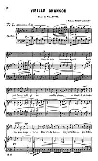 Partition complète (A♭ Major: haut voix et piano), Vieille chanson par Georges Bizet