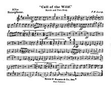 Partition Alto Saxophone (E♭), Call of pour Wild, Losey, Frank Hoyt