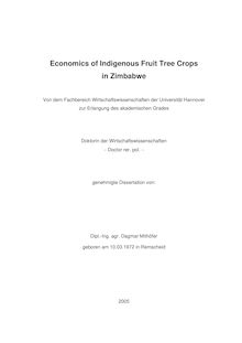 Economics of indigenous fruit tree crops in Zimbabwe [Elektronische Ressource] / von Dagmar Mithöfer
