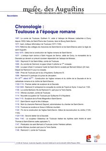 Chronologie : Toulouse à l époque romane