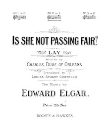 Partition complète, Is she not passing fair, Elgar, Edward par Edward Elgar