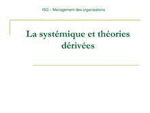 La systémique et théories dérivées