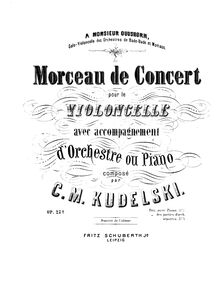 Partition de viole de gambe, Concertpiece, Op.27, Morceau de concert : pour le violoncello avec accompagnement d orchestre ou pianoConcertstück Op.27.a-b.