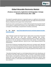 Global Wearable Electronics Market (Products, Components, Applications And Geography) - Strategic Analysis And Forecast, 2013 - 2020