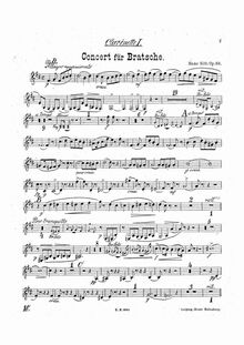 Partition clarinette 1, 2 (B♭), Concerto A-moll für Bratsche und Orchester, Op.68