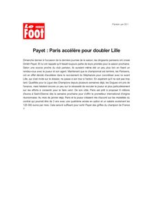 Payet : Paris accélère pour doubler Lille