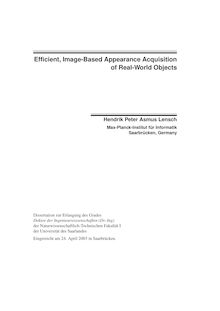 Efficient, image-based appearance acquisition of real-world objects [Elektronische Ressource] / Hendrik Peter Asmus Lensch