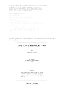 One Man s Initiation—1917