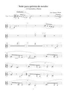 Partition trompette 2 (C),  para quinteto de metales, Marín García, Luis Ignacio par Luis Ignacio Marín García