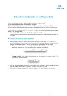 Tutorial - Embed the YouScribe reader in your blog or website
