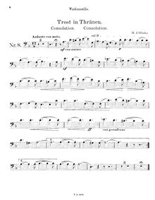 Partition de violoncelle, Complete chansons (Romances) par Mikhail Glinka