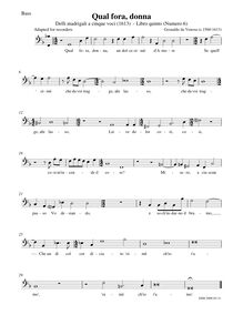 Partition basse enregistrement , Madrigali A Cinque Voci [Libro Quinto] par Carlo Gesualdo