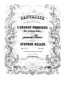 Partition No.1 Fantaisie, Fantaisie et Valse sur  L Enfant prodigue  d Auber, Op.74