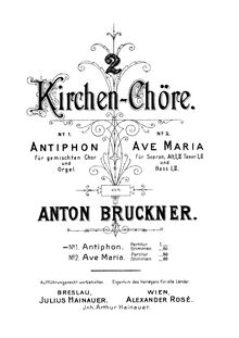 Partition complète, Tota pulchra es, Antiphon, Bruckner, Anton