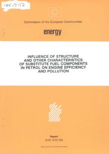 Influence of structure and other characteristics of substitute fuel components in petrol on engine efficiency and pollution