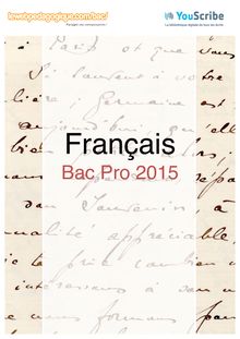 Corrigé Bac pro 2015 : sujet Français
