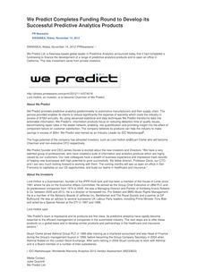 We Predict Completes Funding Round to Develop its Successful Predictive Analytics Products