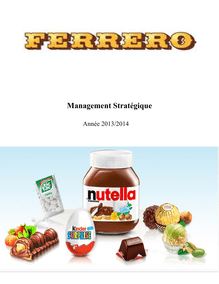 Dossier FERRERO Complet Management Stratégique