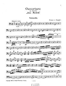 Partition violoncelles, Das Modell, Suppé, Franz von