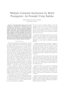 Multiple Constraint Satisfaction by Belief Propagation: An Example Using Sudoku