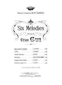 Partition Title page, 6 Mélodies, Cui, César