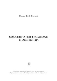 Partition compléte, Trombone Concerto, Fedi Caruso, Marco