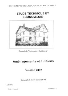 Btsamefin etudes techniques et economiques 2002