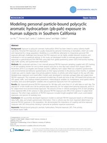 Modeling personal particle-bound polycyclic aromatic hydrocarbon (pb-pah) exposure in human subjects in Southern California