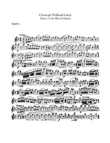 Partition flûte 1, 2, Orfeo ed Euridice, Orphée et Eurydice; Orpheus und Eurydike