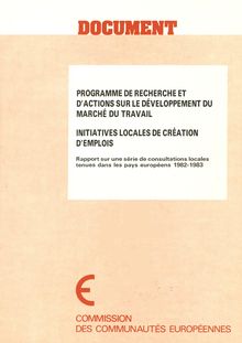 Programme de recherche et d actions sur le développement du marché du travail