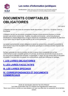 Télécharger la note juridique - DOCUMENTS COMPTABLES OBLIGATOIRES
