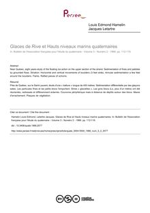Glaces de Rive et Hauts niveaux marins quaternaires - article ; n°2 ; vol.3, pg 112-119