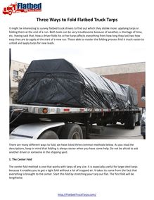 Three Ways to Fold Flatbed Truck Tarps