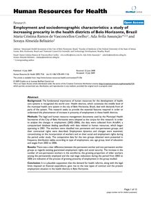 Employment and sociodemographic characteristics: a study of increasing precarity in the health districts of Belo Horizonte, Brazil