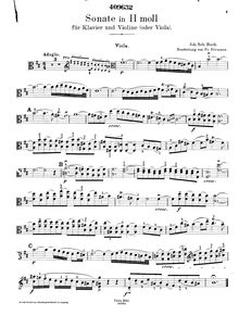 Partition Sonata No.1 en B minor, BWV 1014 (partition de viole de gambe), 6 violon sonates