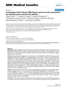 Framingham Heart Study 100K Project: genome-wide associations for blood pressure and arterial stiffness
