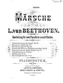 Partition Piano 2, March pour militaire bande, WoO 24, D major, Beethoven, Ludwig van