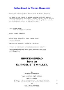 Broken Bread - from an Evangelist s Wallet