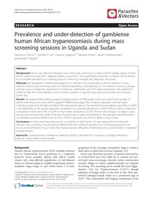 Prevalence and under-detection of gambiense human African trypanosomiasis during mass screening sessions in Uganda and Sudan