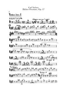 Partition Trombone 1, 2, 3, Tuba, Helios Overture, Op.17, Nielsen, Carl