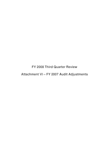 FY 2008 Third Quarter - Attachment VI - FY 2006 Audit Adjustments (Fairfax County, Virginia)