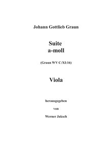 Partition altos,  en A minor, A minor, Graun, Johann Gottlieb