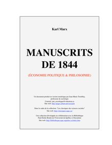 Karl MARX, Manuscrits de 1844 - Sans titre