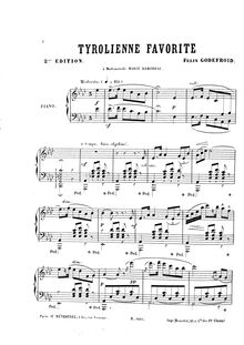 Partition complète, Tyrolienne favorite, Op.51b, Godefroid, Félix