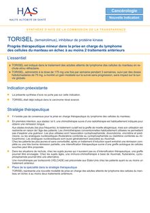 TORISEL - Synthèse d avis TORISEL - CT7303