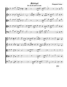 Partition , Ah che tardi cor mio - partition complète (Tr Tr T T B), Madrigali a 5 voci, Libro 5