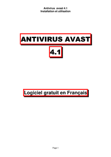 Installation & utilisation antivirus Avast